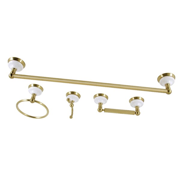 Kingston Brass 4-Piece Bathroom Accessory Set, Brushed Brass BAK1111478BB - main